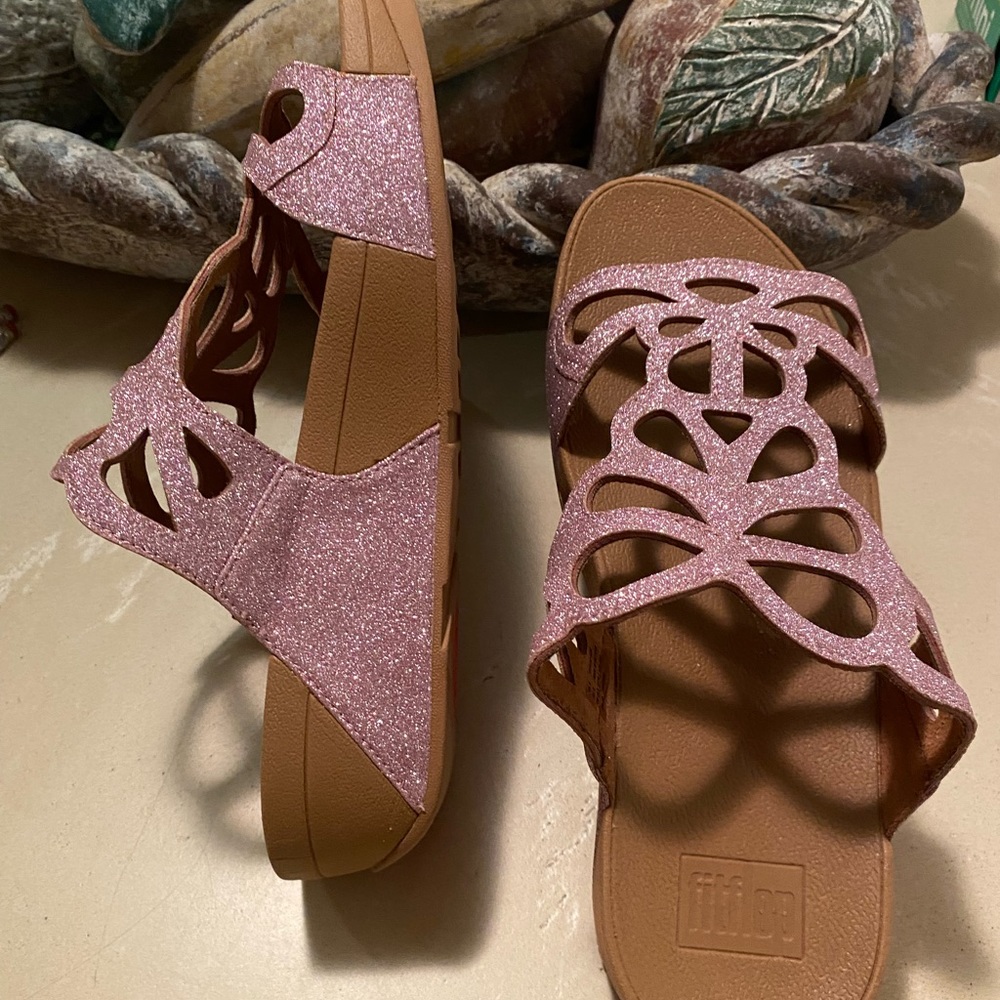 Fitflop Valentine Pink Glitter Limited Edition Shimmer Crystal Bumble Butterfly - Picture 11 of 16